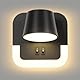 AWEKLIY LED Leselampe wandlampe mit schalter, Wand leselampe innen, Schlafzimmer Hotels wandleselampe Nachttischlampe, 4W+8W, Drehbarer Lampenkopf, Einstellbare Farbtemperatur 3000K, Schwarz
