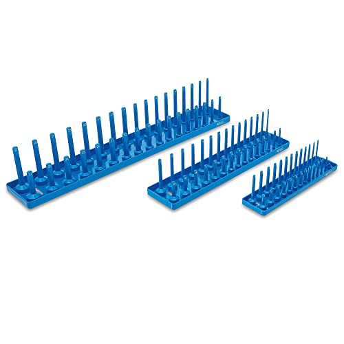 BGS 67158 | Halter für Steckschlüssel-Einsätze | 3-tlg. | Klemmleiste | Nusshalter | Aufsteckleiste | Steckschlüssel-Organizer