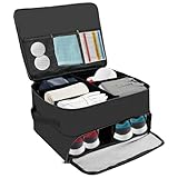 Muyoka Golf Trunk Organizer, Waterproof Car Golf Locker with Separate Ventilated Compartment for 2 Pair Shoes, Versatile Golf Storage Bag for Balls, Tees, Cap, Clothes, Gloves, Accessories (Black)