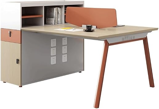 Staff Desk with Side Cabinet Financial Screen Partition Booth