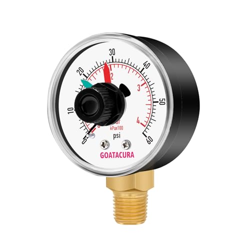 GOATACURA 0-60psi/bar Boxed Pressure Gauge with Dial Replacement for Select Filters, 2