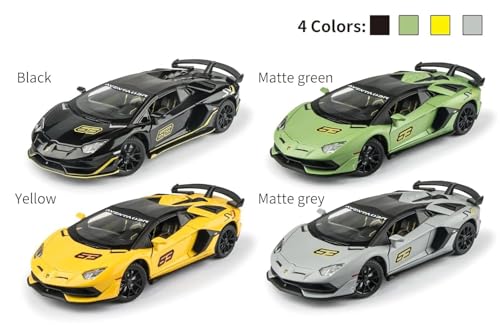 Image of 1:24 Scale Big Size Lamborghini SVJ63 Toy Car | Metal Pullback Diecast Car for Kids with Openable Doors, Sound, Light Effects Toy for Car Enthusiasts (Color As Per Available), Green