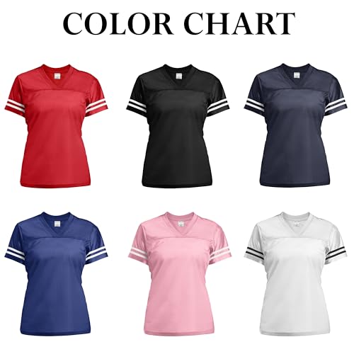 Custom Replica Football Jersey for Women Add Your Team Name and Number, V Neck Basketball Jersey Tee Shirts4