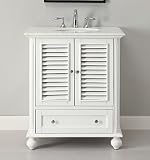 Tennant 30” Cottage Look White Keysville Bathroom Sink Vanity Model # GD-1087W