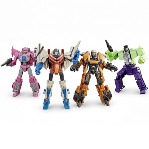 Hasbro - Transformers Studio Series Premier Deluxe Wave 28 Bundle (Starscream, Construction Scavenger, KSI Widow, Elita) - 4 Items