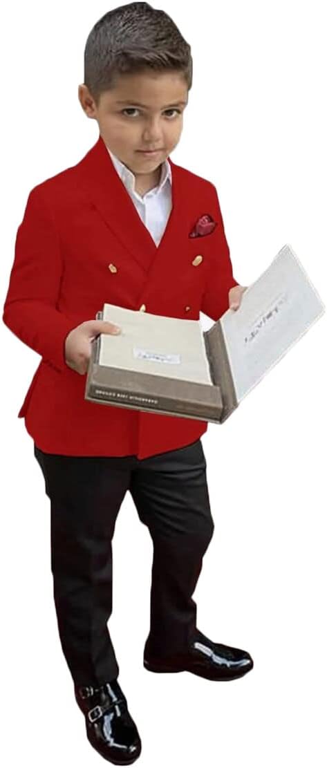 Double Breasted Suit for Boys 2 PC Blazer Pants Boys Party Suit Wedding Tuxedos for Child Formal Suit