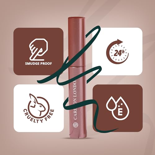 Image of Carlton London Stunnig Black Liquid Eye Liner |Enriched With Vitamin-E |Long Lasting Matte Waterproof Liner, Smudge Proof, Transfer Proof Eye Makeup |Upto 24 Hrs - 5ML(Beetle Wing)