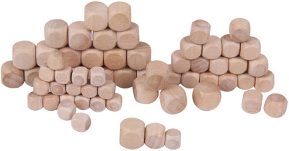 10 Pcs Wooden Dice, 6 Sided Blank Dice Round Corner Cube Dice DIY Graffiti Dice Crafts Toy Dice Board Game Party Supplies Standard Game Dice (1.8cm) - Image 3