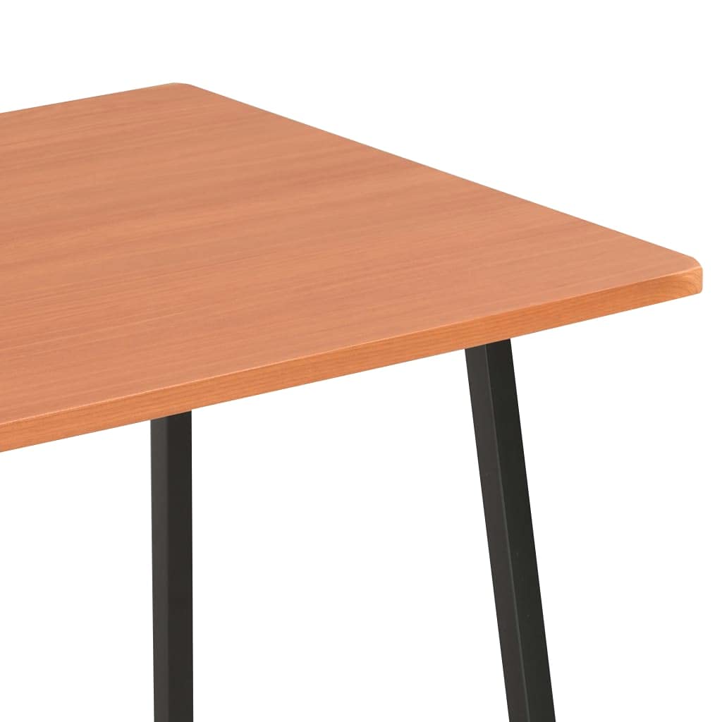 Scrivania con mensola nera e rovere, 102 x 50 x 117 cm, in legno con struttura in acciaio, pratica scrivania per computer per ufficio e home office, con spazio di archiviazione e ripiano