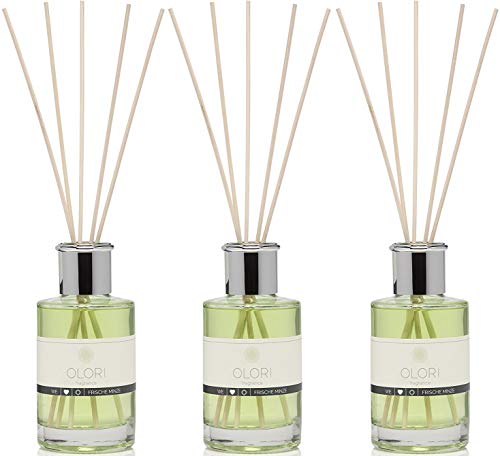 OLORI < 3er Sparpack > 600ml (200ml je Flasche) - natürlicher Raumduft Diffuser in der Sorte Minze