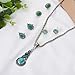 NEWITIN 17 Pieces Turquoise Jewelry Set for Women Fashion Costume Jewelry Silver Plated Necklace Bracelet Earrings Set for Women
