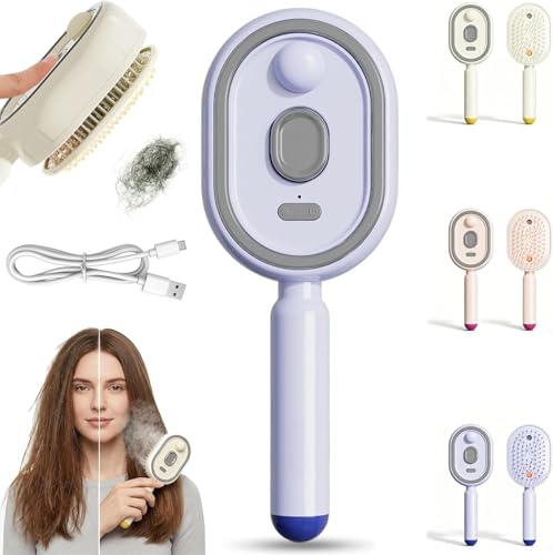 Cepillo eléctrico para alisar cabello con vapor portátil
