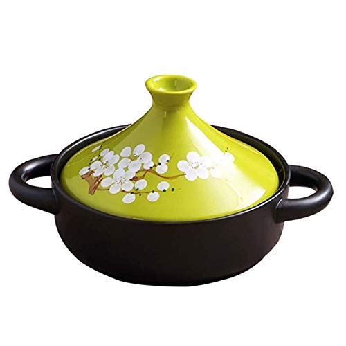 20Cm Cosy Trendy Tagine Pot Ceramic Pots for Cooking Stew Casserole Slow Cooker Tajine for Different Cooking StylesGreen