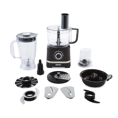 Geepas 800W 10 in 1 Food Processor Blender | Multifunctional Electric Blender Chopper Shredder...