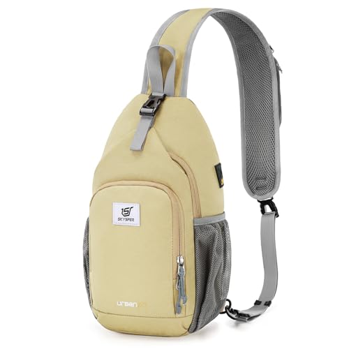 Image of SKYSPER Sling Bag RFID Crossbody Sling Backpack Cross Body Shoulder Bag Travel Hiking Daypack for Women Men(Khaki)