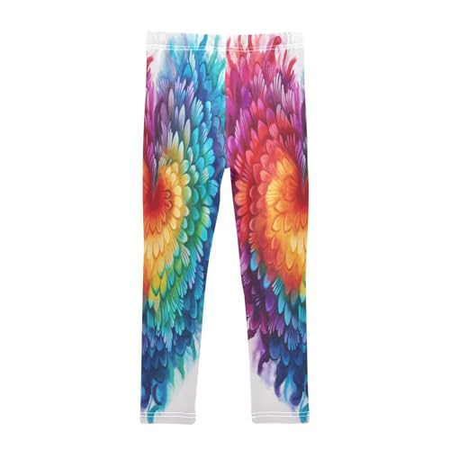 Bolaz Toddler Girls Leggings Printed Yoga Pants Leggings Purple Yellow Blue Heart for Kids2