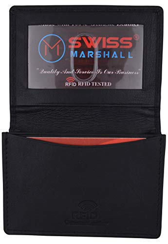 Men's RFID Blocking Premium Leather Expandable Small Credit Card ID Business Card Holder Wallet