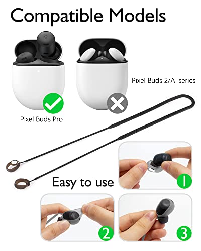 AHBTEYM for Pixel Buds Pro Case,Anti-Lost Strap,Silicone Cover with Keychain,Sports Lanyard for Women Men Girl boy Compatible with Google Pixel Buds Pro 2022 (Lemongrass Case+Lemongrass Strap)