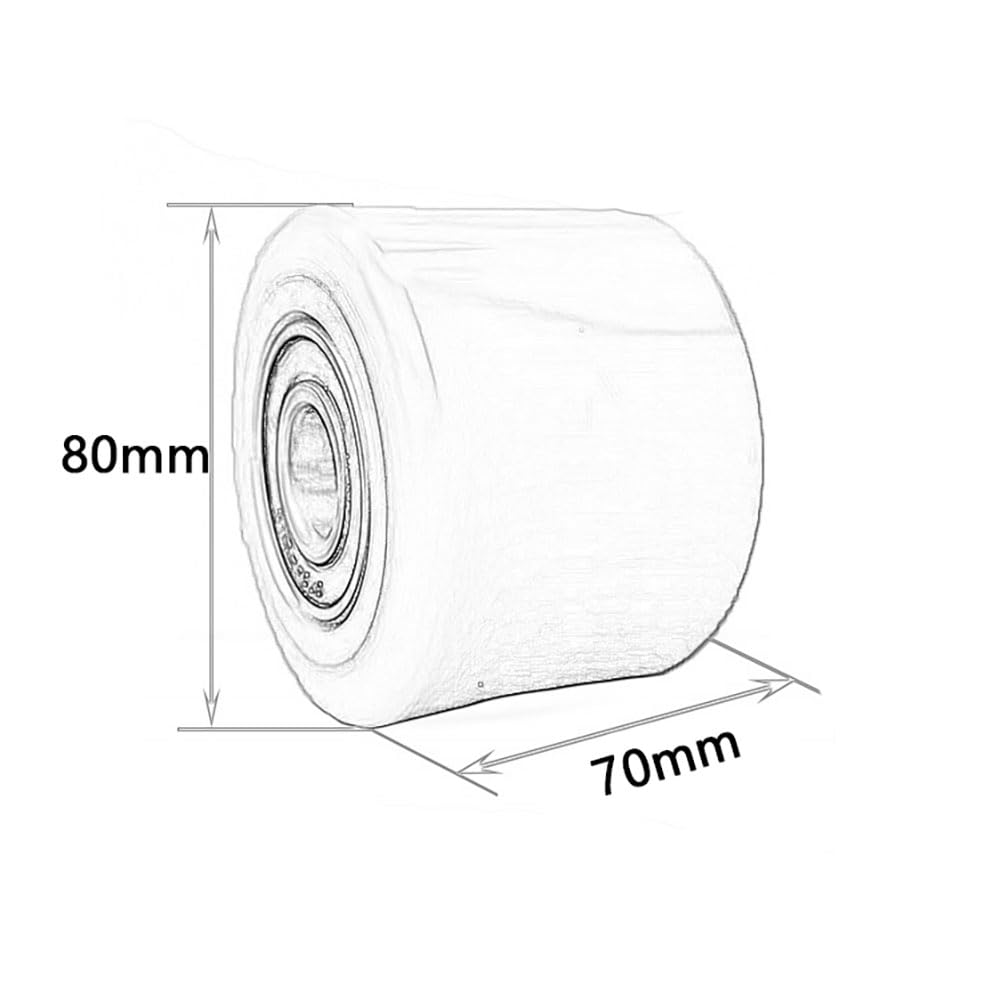 Ruota Per Transpallet Elettrico 80x70mm (Dia 80mm, Larghezza 70mm) Rullo Elettrici Per Carrelli Elevatori Rulli Portanti, Battistrada In Polietilene, Cuscinetti Incorporati, Foro 20mm (4 Pezzi)