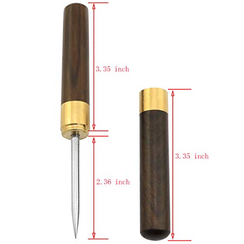 Ruiwaer 2pcs Stainless Steel Ice Picks with Wooden Handle and Safety Cover Kitchen Tool Bartender Tool Bar Accessories (9\" + 6.7\")