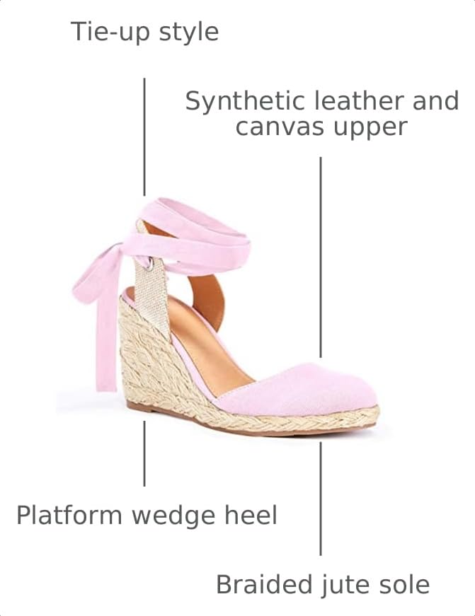 Image of Juliet Holy Womens Lace up Espadrilles Closed Toe Wedges Sandals Strappy Slingback Platform Heels