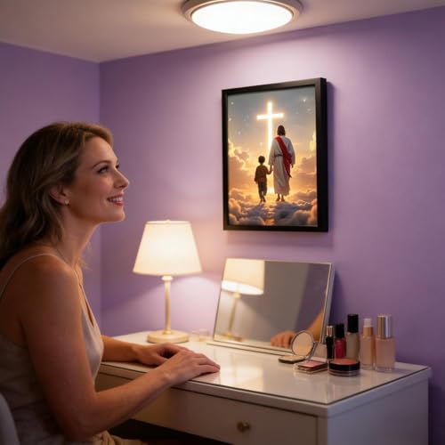 Cuadro de Jesús LED para sala: arte mural religioso que ilumina tu hogar con fe 2