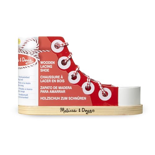Melissa & Doug Deluxe Wood Lacing Sneaker Skill Building Montessori Toy - image 3