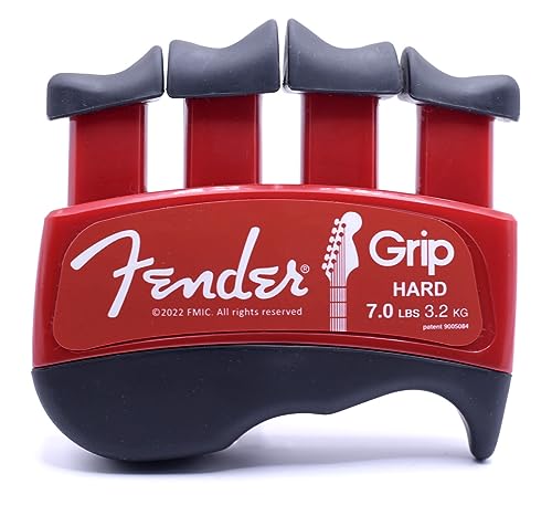 Fender GRIP Hand and Finger Exerciser (Hard - 7lbs / 3.2kg) – Best Ergonomic Finger Strengthener to improve play on all stringed instruments (Guitar