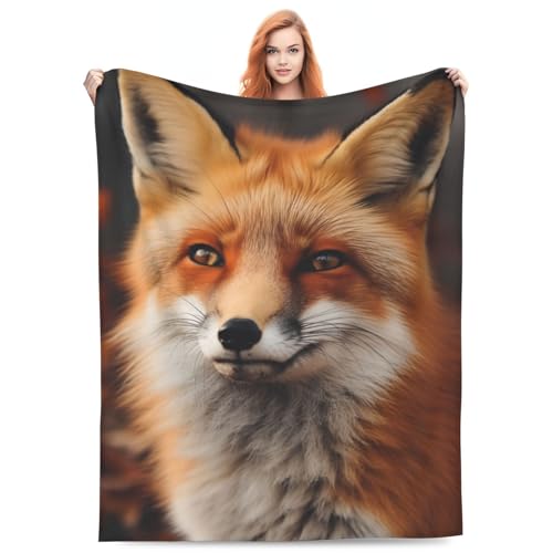 amepay Fox Blanket Gifts for Kids Girls Animal Flannel Throw Blankets Soft Comfy Lightweight for Home Decor Couch Bed Sofa 60x50 Inches