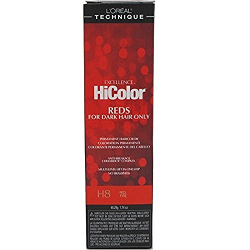 L'Oreal Excellence HiColor Red Fire H8, 1.74 oz (Pack of 3)