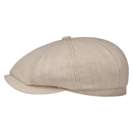 Stetson Hatteras Sustainable Uni Twill Flatcap Made in EU Herren Summer Winter Oatmeal XXL (62-63 cm)