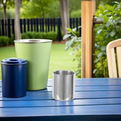 Vasos de acero inoxidable de doble pared con acabado térmico y apilable, pack de 4 6