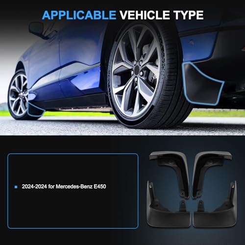Image of ECCPP 4Pcs Mud Flaps Splash Guards Replacement for 2024-2024 for Mercedes-Benz E450 3.0L Front & Rear Mud Guards