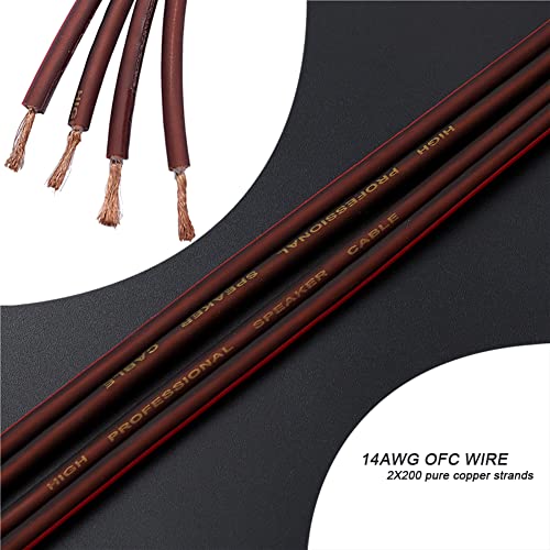 Cable de altavoz calibre 14 OFC RCA a 2 enchufes bananas de 2m 2