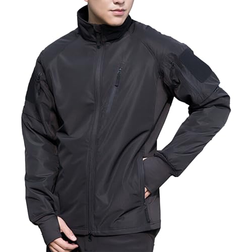 Men's Camouflage Tactical Jacket Military Camping Softshell Jackets Lightweight Windbreaker Full Zip Hooded Coat