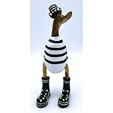 Canard Marin Noir, H. 25cm, en Bois, Fabrication Artisanale