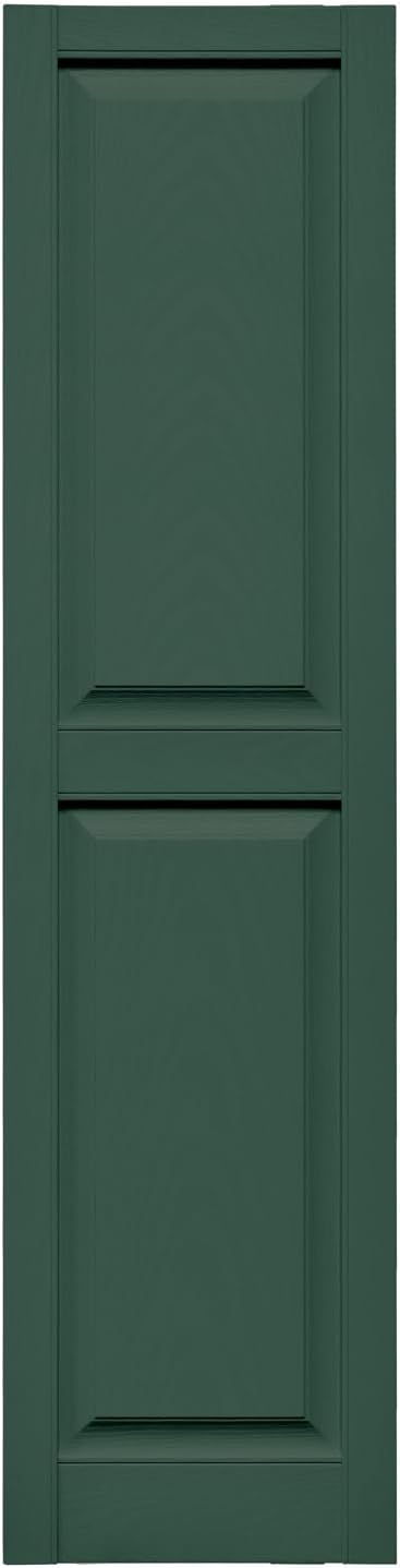 Mid America Raised Panel Vinyl Shutters (1 Pair) - 14.75 x 59 028 Forest Green