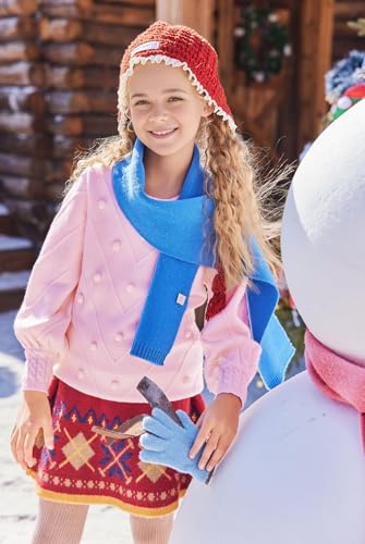Image of Arshiner Kid Girls Crew Neck Lantern Sleeve Sweater Cute Jumper Top Pullover Outwear 5-13 Years