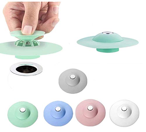 5 Pcs Tapon Fregadero Universal Silicona,Desagüe para Cocina Baño Bañera Fregadero Lavabo Lavamanos Tapón de Drenaje Universal