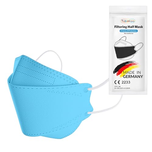 TubeRoo FFP2 Maske blau hellblau Fischform 10...