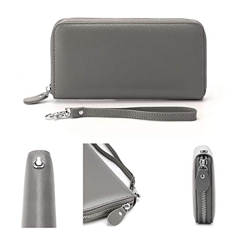 Image of Womens Wallet RFID Blocking Genuine Leather Zip Around Wallet Clutch Wristlet Travel Long Purse for Women