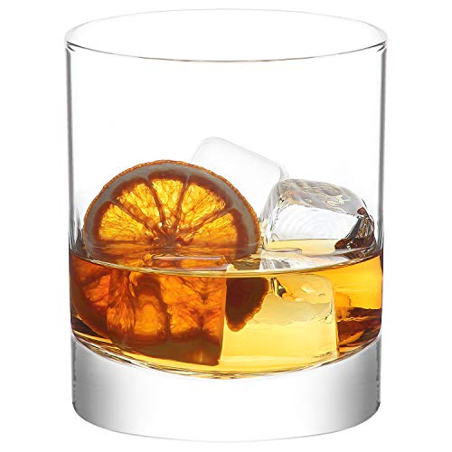 LAV Old Fashioned Whiskey Glasses Set | 6 x 10.75 oz | Clear Glass Tumblers for Cocktails and Scotch & Bourbon, Rocks Glasses with Heavy Base, Classic Design