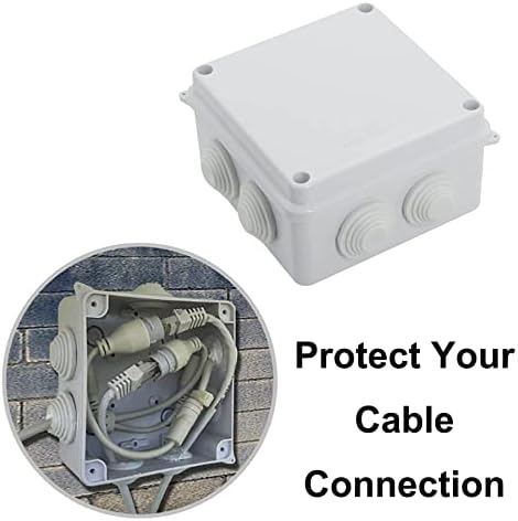 IP65 Waterproof Junction Box 10x10x7cm ABS Plastic Dustproof Outdoor Junction Box Enclosure DIY Case for Electrical Project CCTV Camera Cable LED (White)