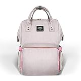 Alexia Land Diaper Bag Backpack Large Capacity for Baby Care Wide Open Design and Waterproof Fabric( Pink )