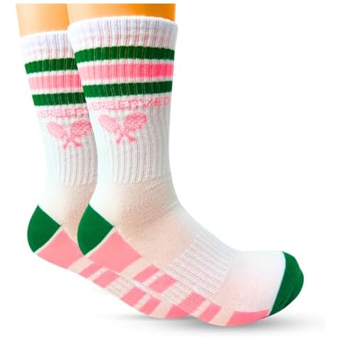 Super Fly Goods Performance Socks Men & Women Novelty Athletic Socks for Sports Golf Tennis Pickleball Yoga Unisex (Tennis Crew Pink) Cover