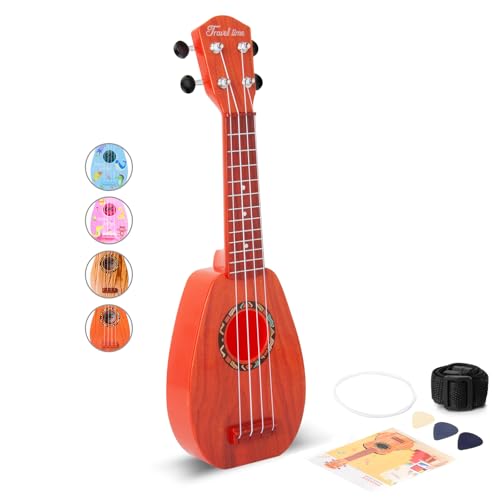 YOLOPARK - Guitarra de juguete infantil de 17 pulgadas para niñas y niños, mini ukelele con 4 cuerdas...
