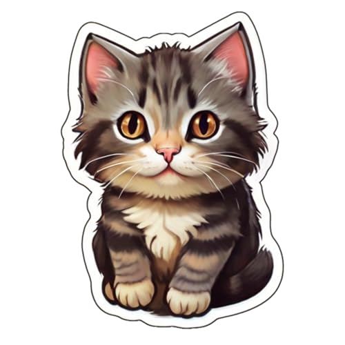 Cute Cat Stickers for 3in Water Bottles, 3pcs Waterproof Stickers