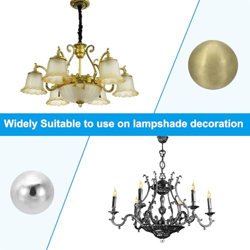 Image of PATIKIL 25mm Ball Lamp Finials Caps Knob, 2 Set Solid Lamp Shade Top Decoration Screw Cap Nuts with Brass Reducing Adapter for Table Lamps Floor Lamps, Bronze