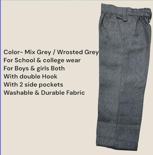 Image of School Uniform Trousers for Boys and Girls, Formal Regular-Fit School Pants, Comfortable, Durable Fabric for Daily School Wear.