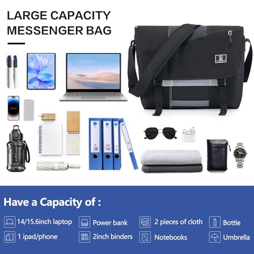 Image of OIWAS Messenger Bag for Men, 15.6 Inch Laptop Crossbody Bags Women Casual Satchel Shoulder Bag College Travel Office Briefcase